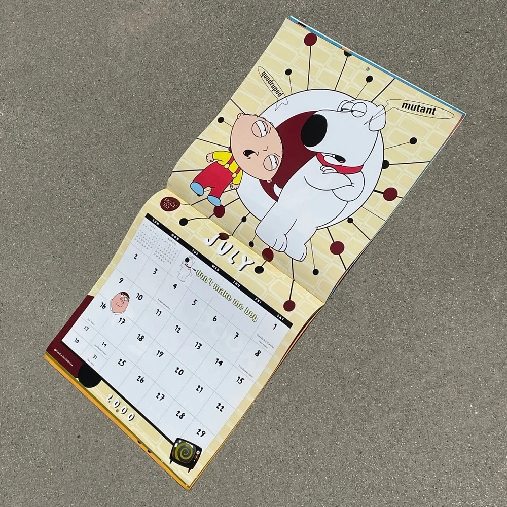 Vtg 1999 Family Guy 12-Month 2000 Peter Stewie Brian Calendar Y2K EARLY MERCH